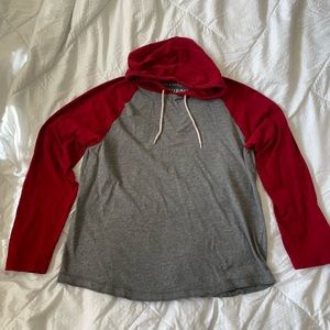 Long-Sleeve Hooded T Large Red